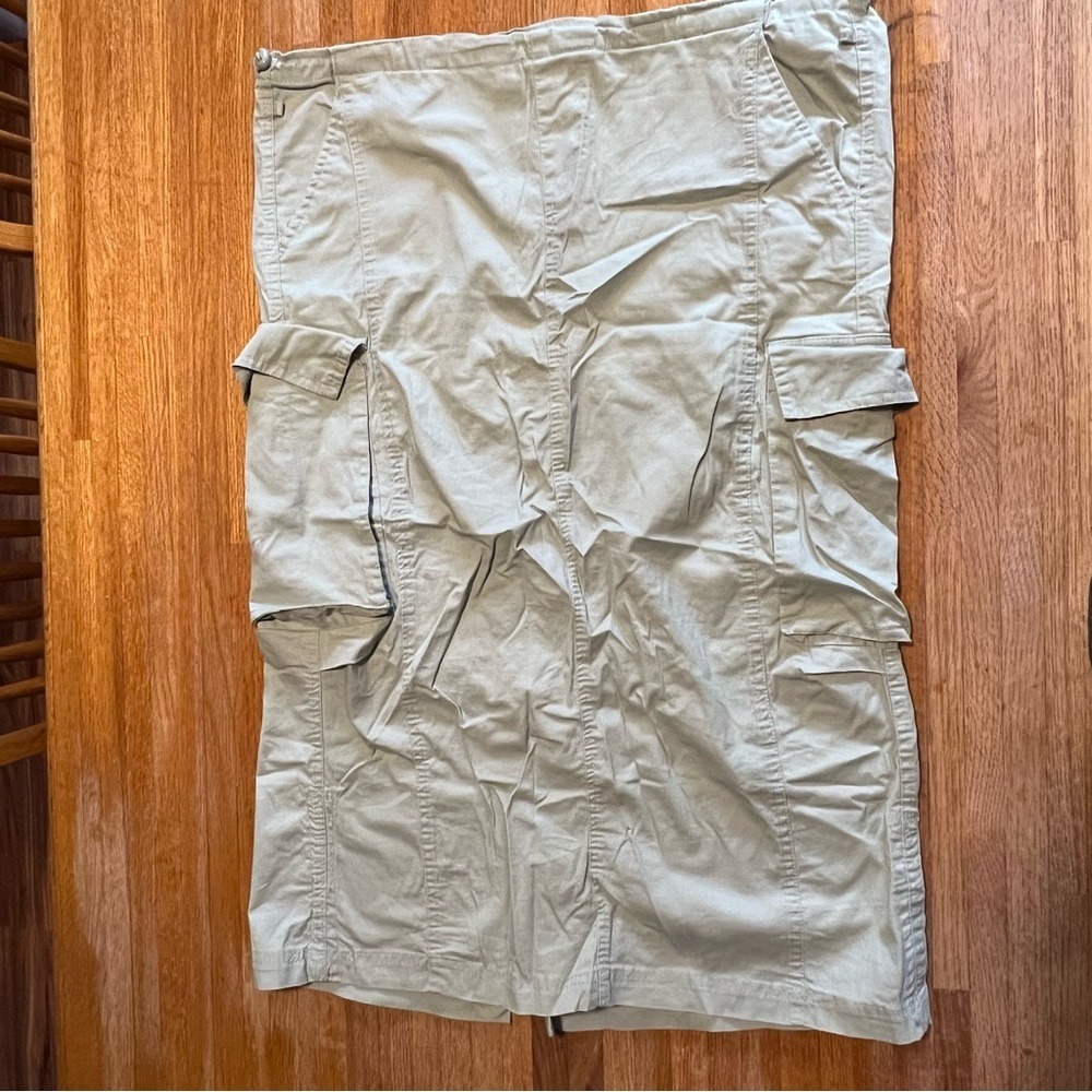 Orange Kiss Essentials‎ Women Large Mint Green Cargo Pockets Drawcord Midi Skirt